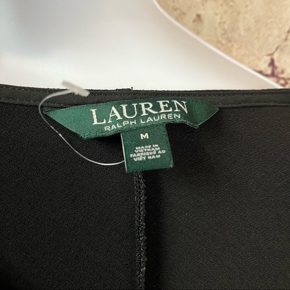 Lauren Ralph Lauren Black Keyhole Neck Cold Shoulder Tunic Blouse NWOT - Picture 6 of 9